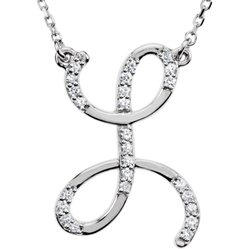 Natural Diamond Initial 16″ Necklace No. 3