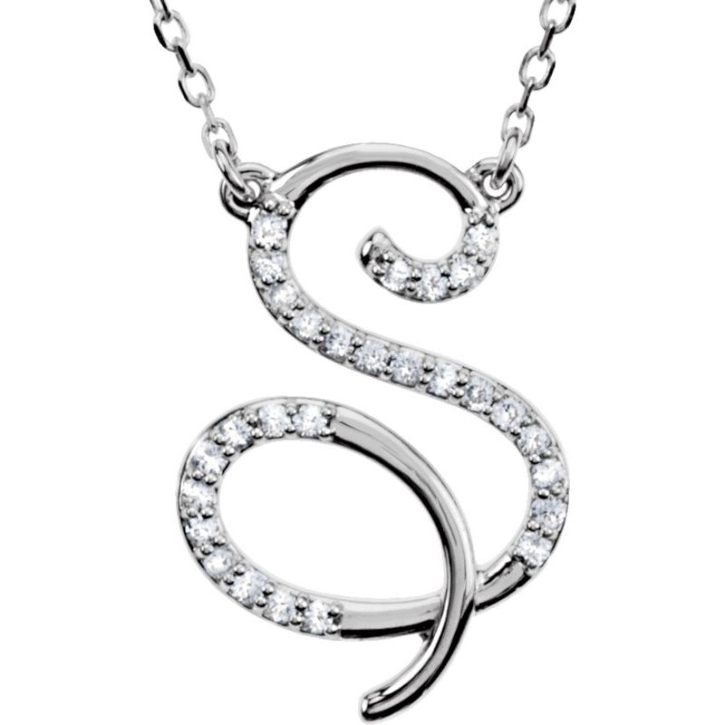 Natural Diamond Initial 16″ Necklace No. 3
