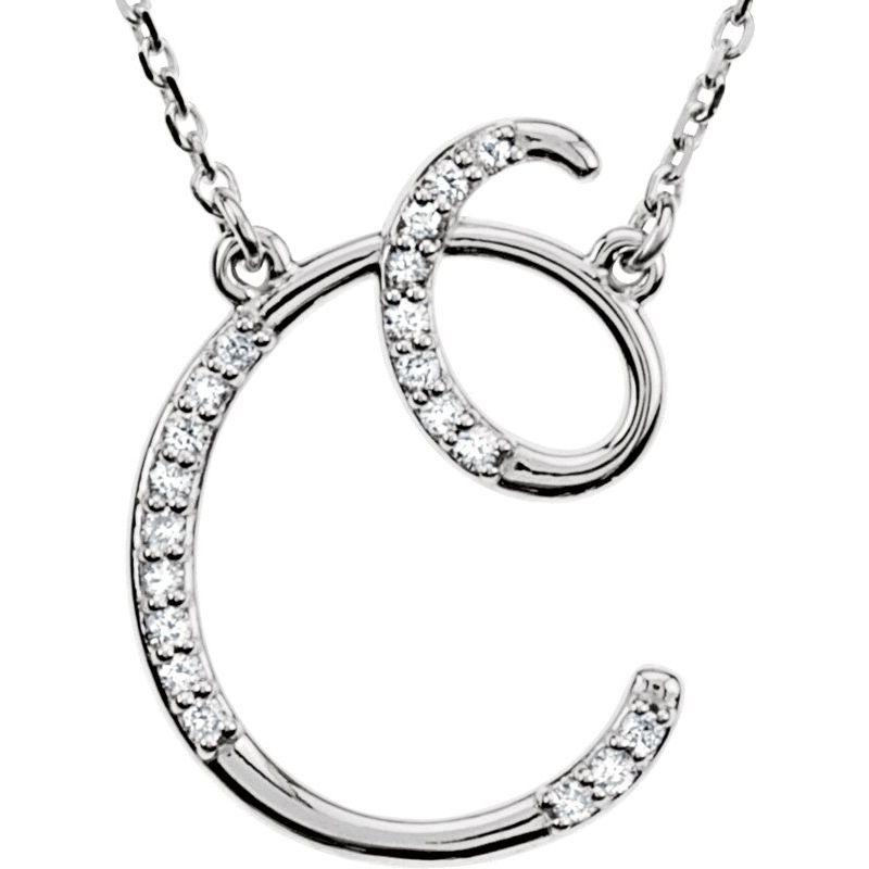 Natural Diamond Initial 16″ Necklace No. 3