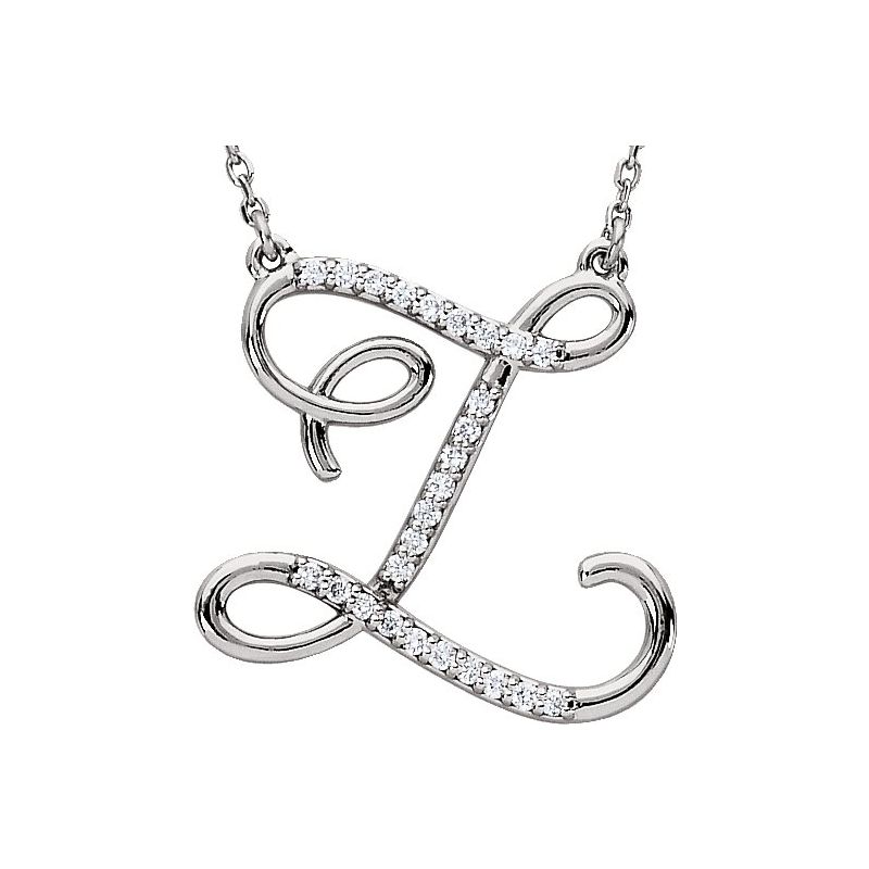 Natural Diamond Initial 16″ Necklace No. 3