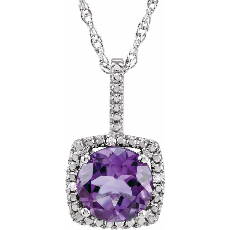 Birthstone Halo-Style Necklace