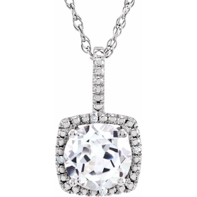 Birthstone Halo-Style Necklace