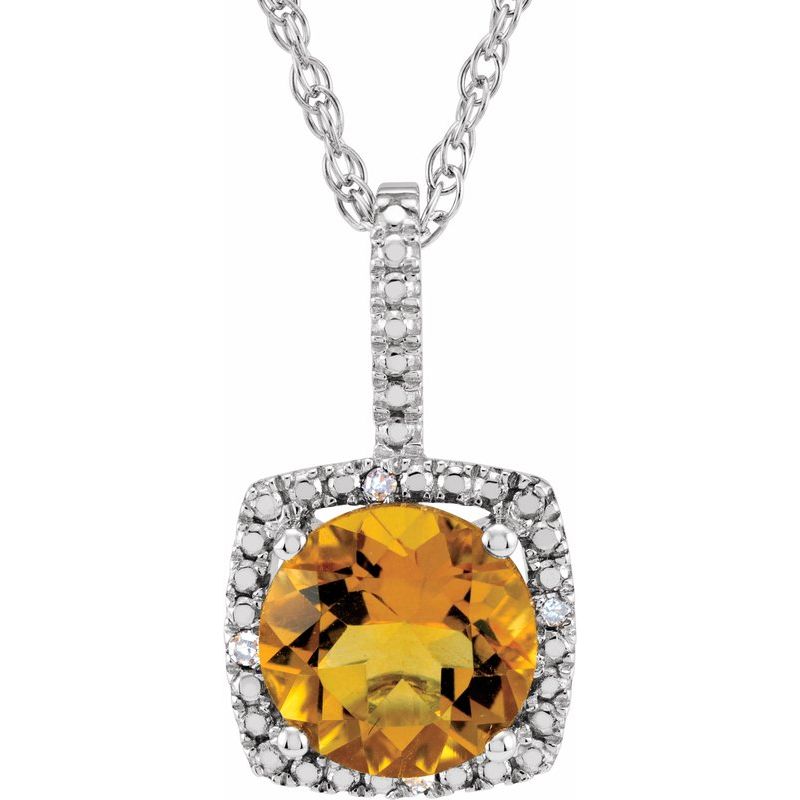 Birthstone Halo-Style Necklace