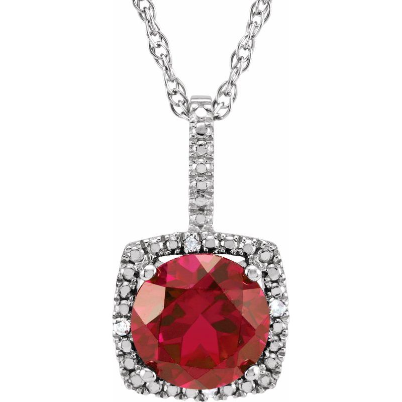 Birthstone Halo-Style Necklace