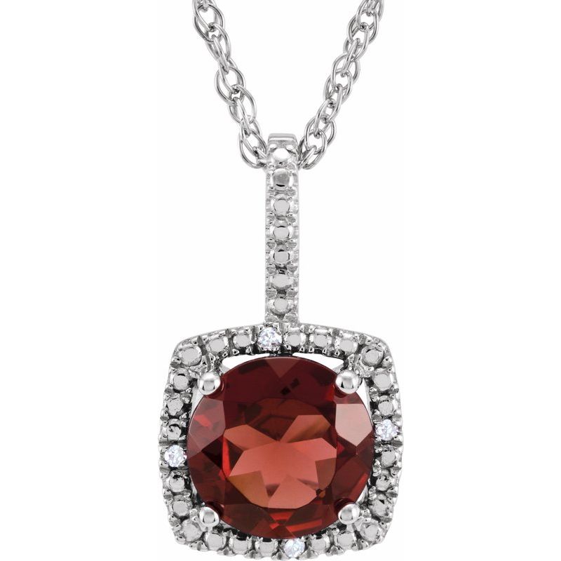 Birthstone Halo-Style Necklace