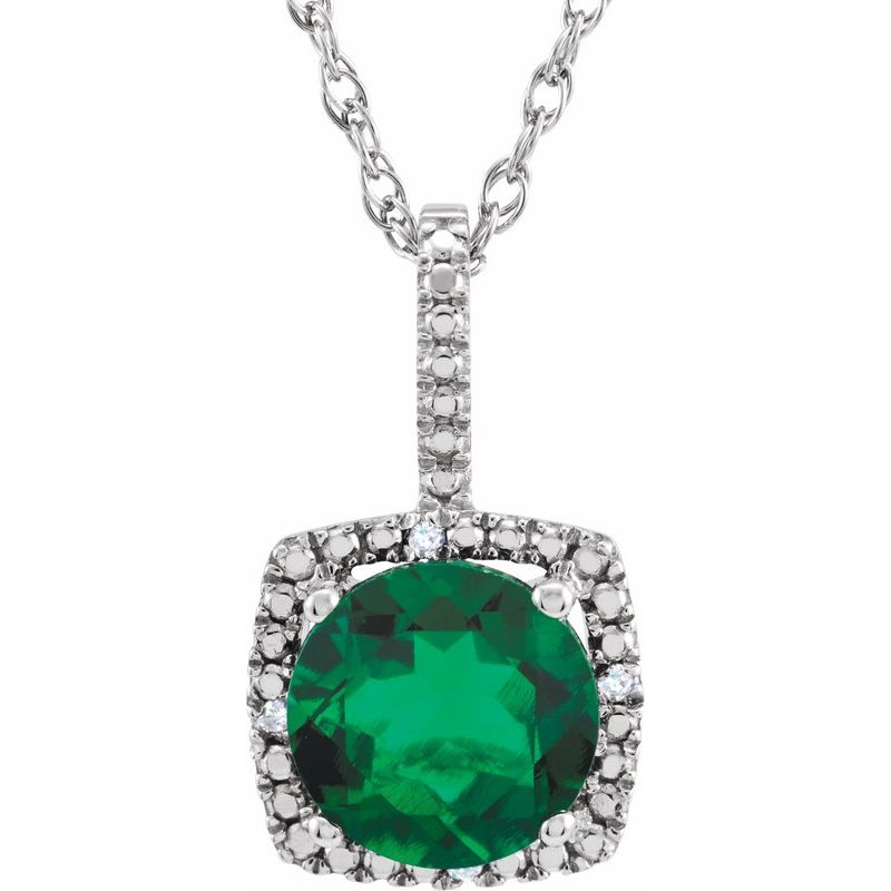 Birthstone Halo-Style Necklace