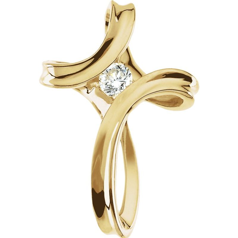 1/5 ct Natural Diamond Cross Pendant