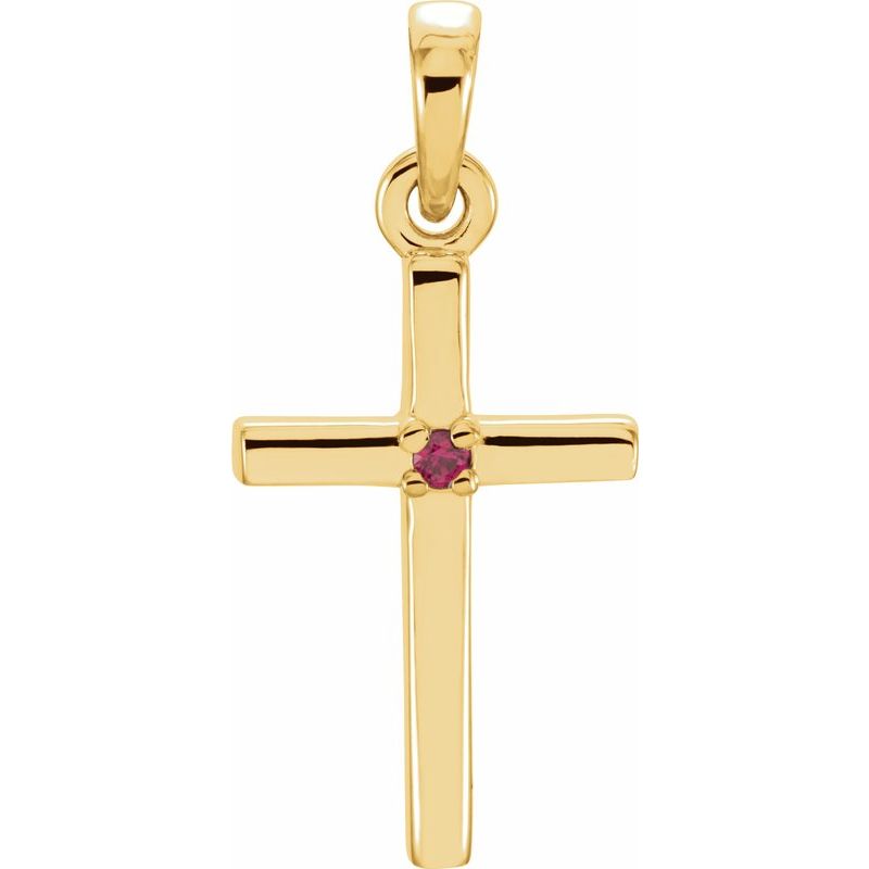 Birthstone Cross Pendant
