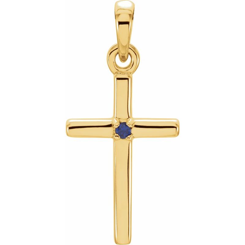 Birthstone Cross Pendant