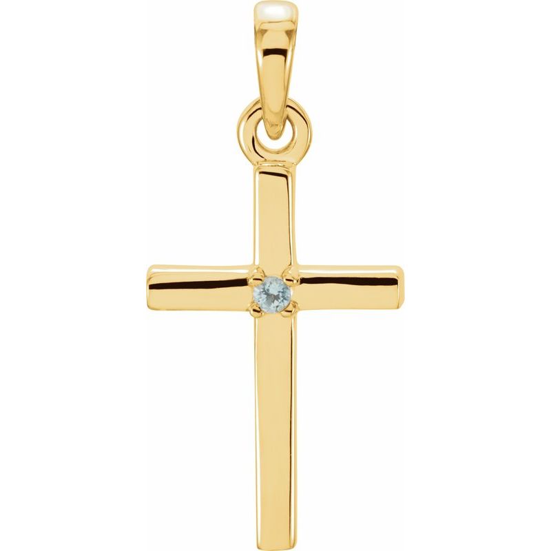 Birthstone Cross Pendant