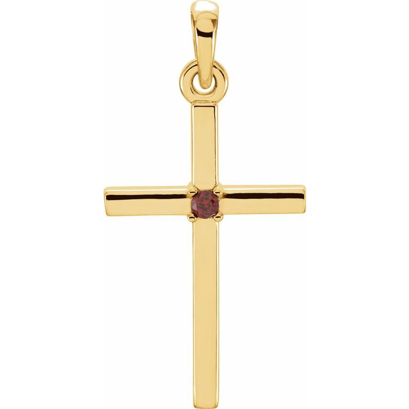 Birthstone Cross Pendant