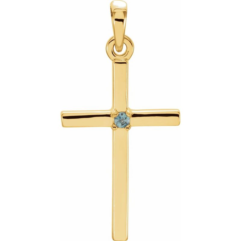 Birthstone Cross Pendant
