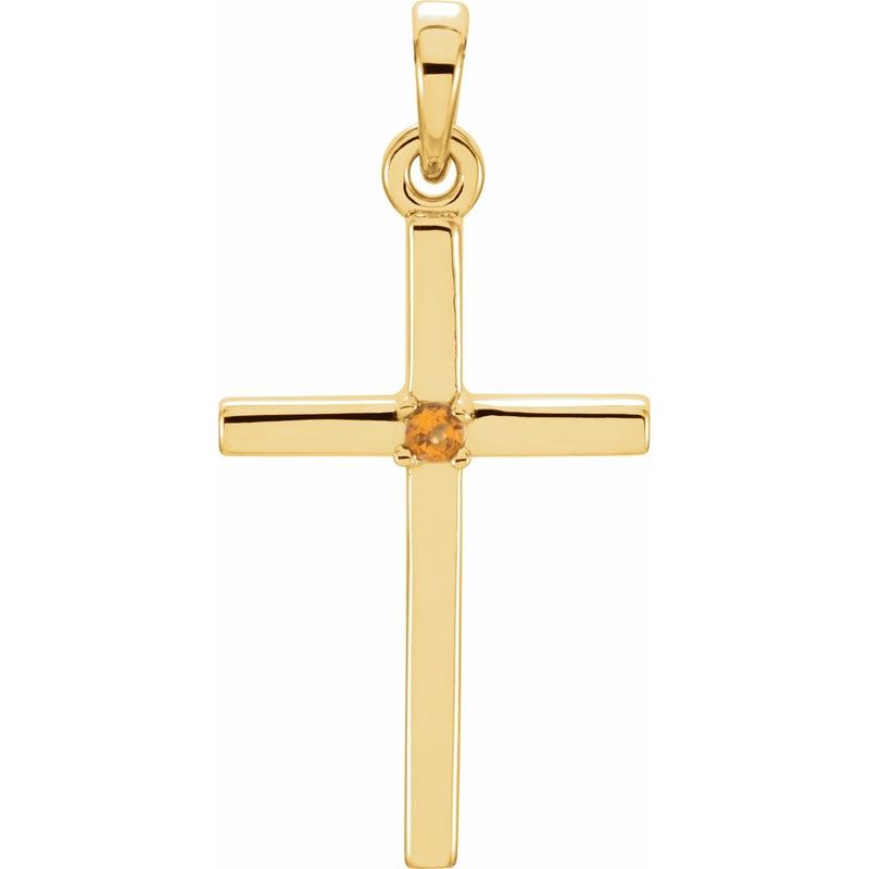Birthstone Cross Pendant