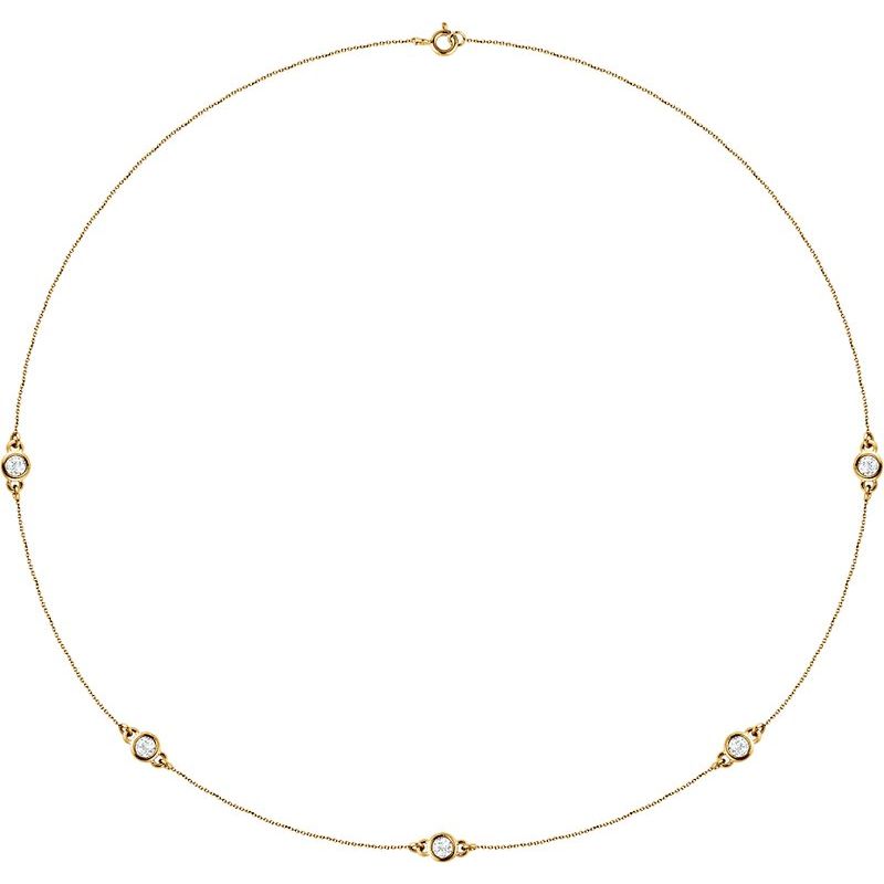 Bezel-Set Station Necklace