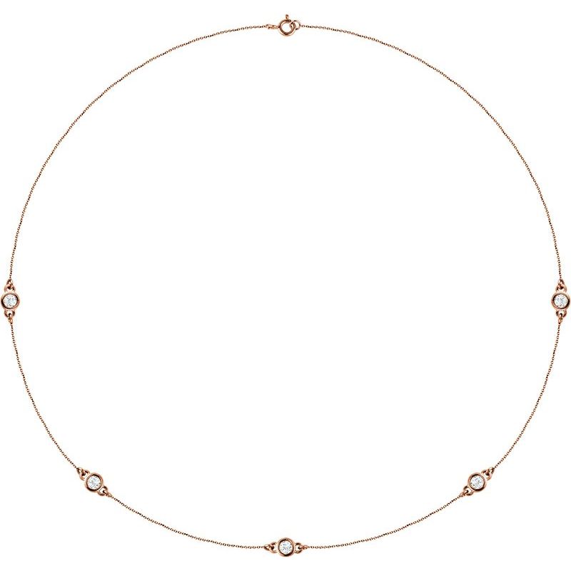 Bezel-Set Station Necklace