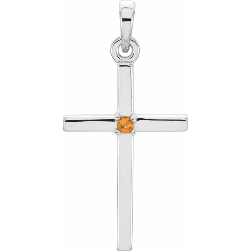 Birthstone Cross Pendant