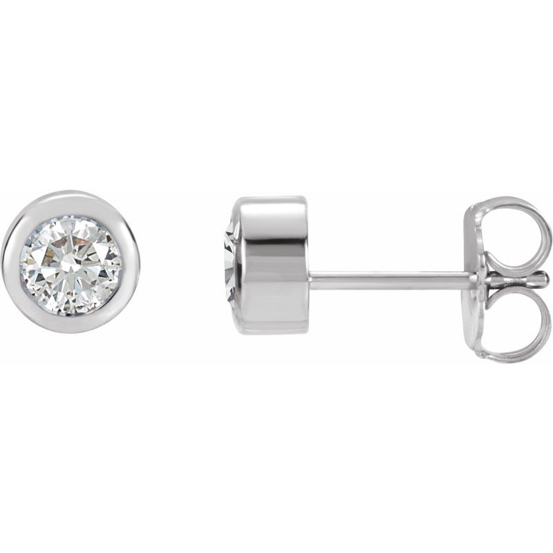 Round Bezel-Set Birthstone Stud Earrings