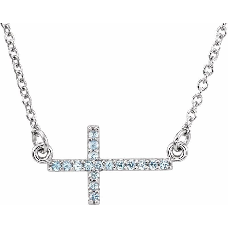 Sideways Cross Necklace or Center — 16-18″