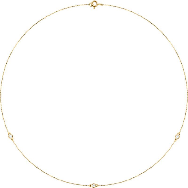 Bezel-Set Station Necklace