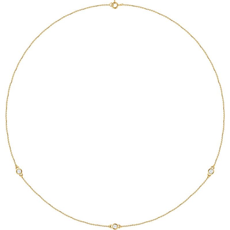 Bezel-Set Station Necklace