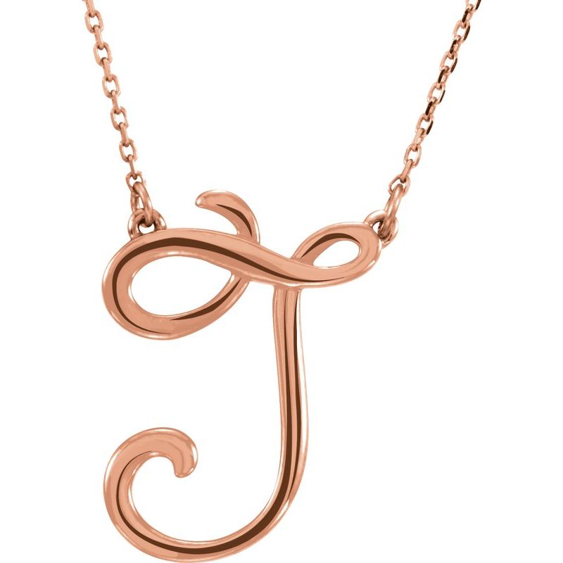 Script Initial Necklace or Center — 16″