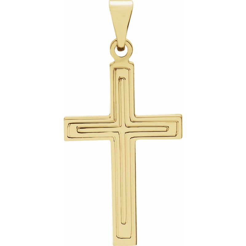 Grooved Cross Pendant