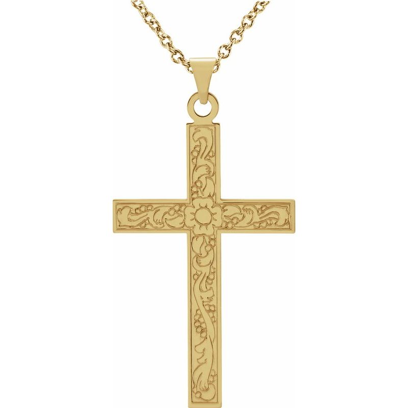 Floral Cross Necklace or Pendant