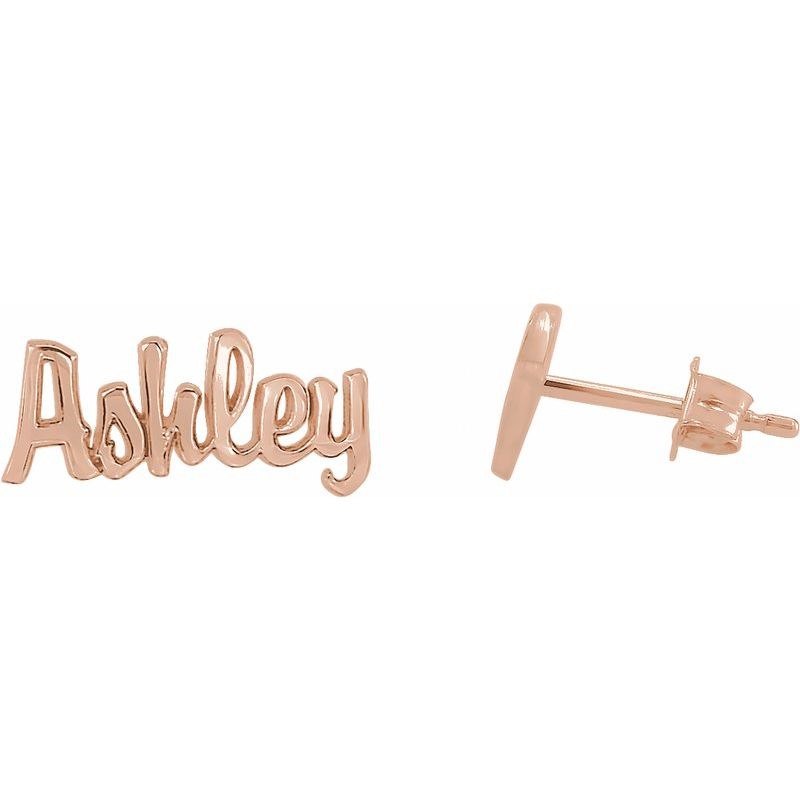 Script Nameplate Earrings