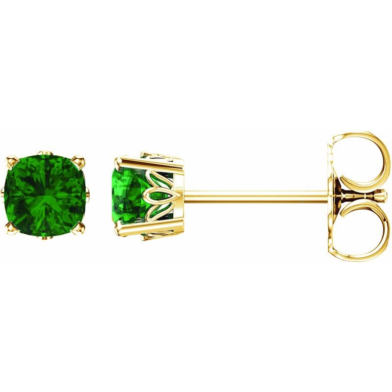 Solitaire Scroll Setting Stud Earrings No. 4