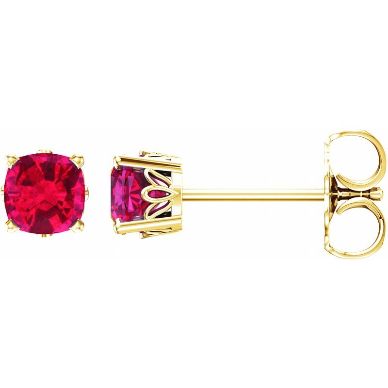 Solitaire Scroll Setting Stud Earrings No. 4