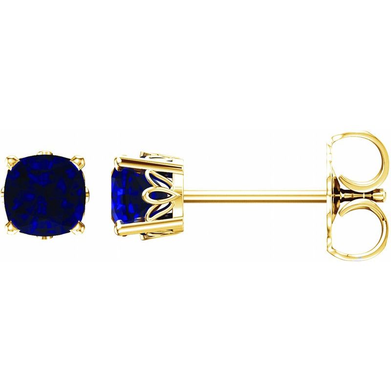 Solitaire Scroll Setting Stud Earrings No. 4