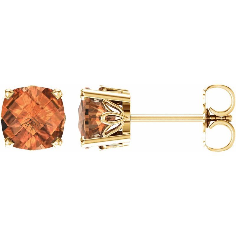 Solitaire Scroll Setting Stud Earrings No. 4