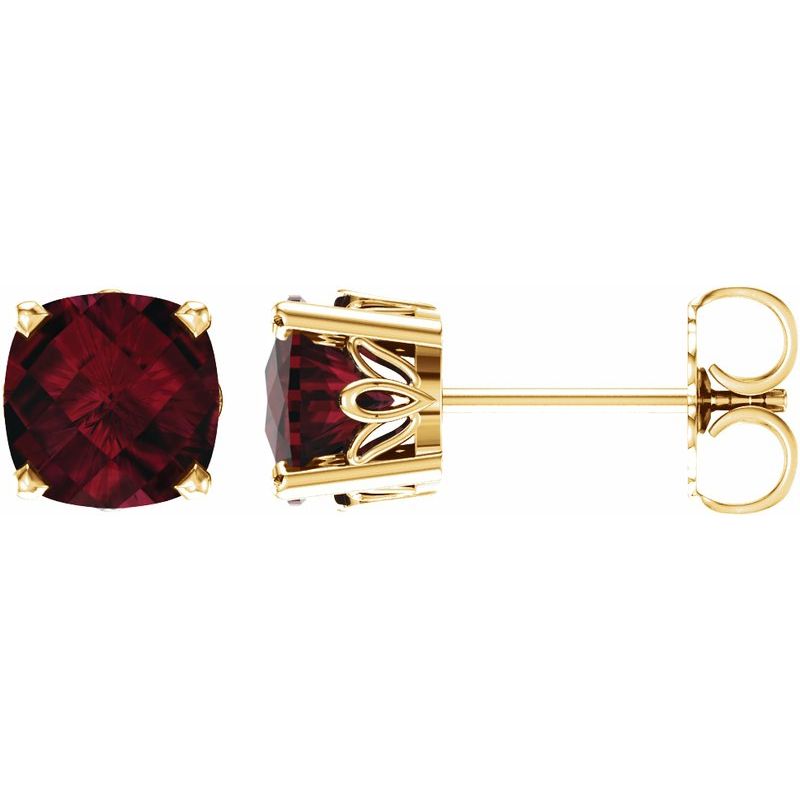 Solitaire Scroll Setting Stud Earrings No. 4