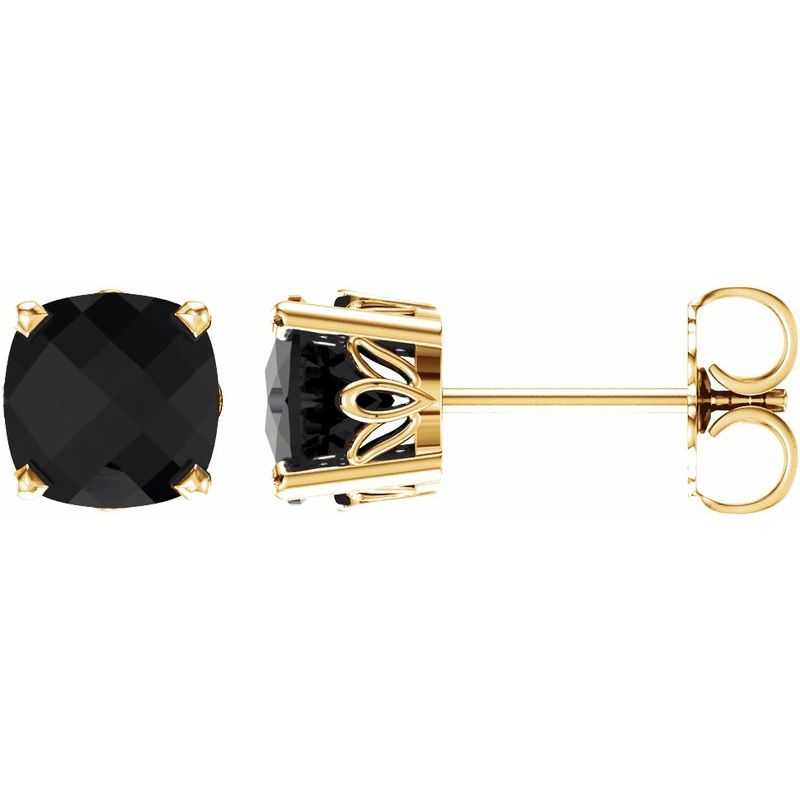 Solitaire Scroll Setting Stud Earrings No. 4