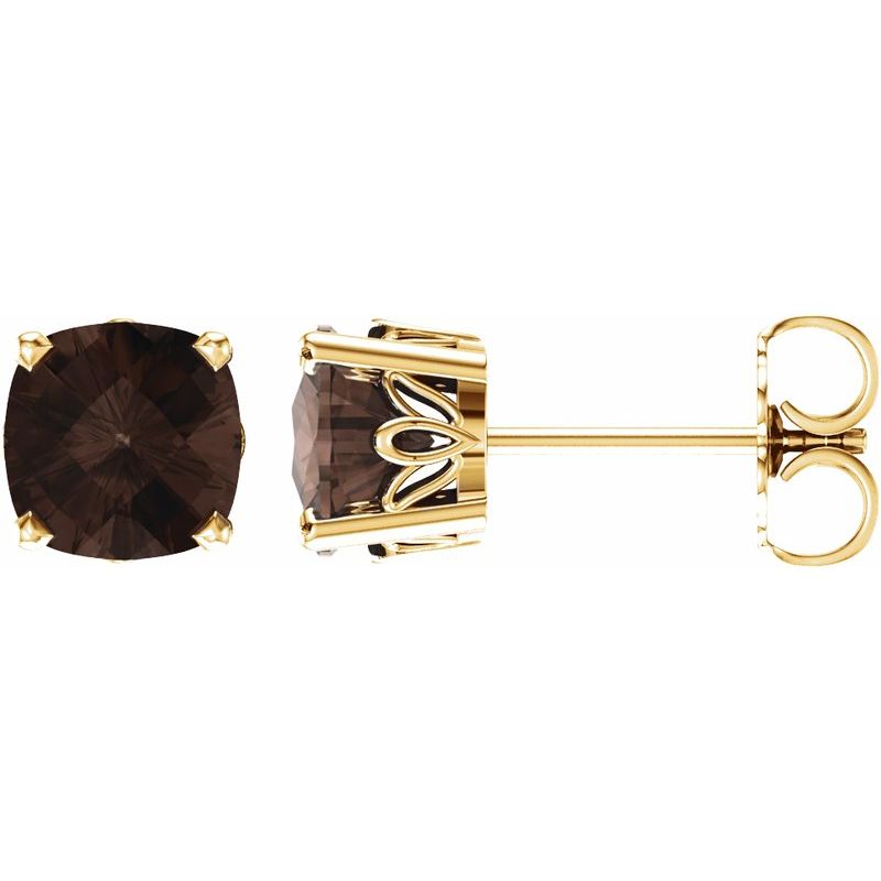 Solitaire Scroll Setting Stud Earrings No. 4