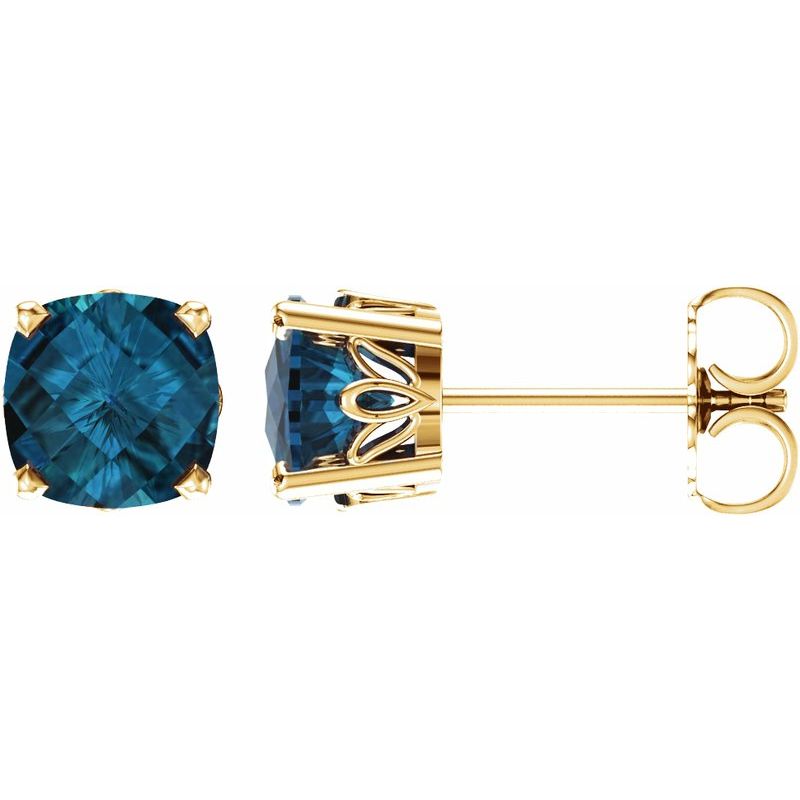 Solitaire Scroll Setting Stud Earrings No. 4