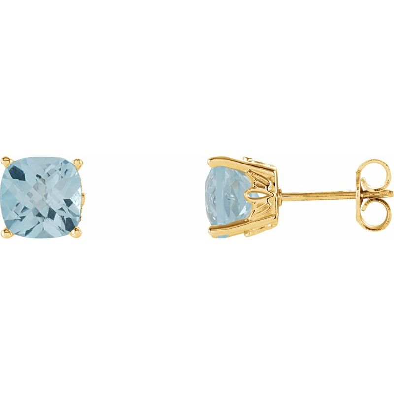 Solitaire Scroll Setting Stud Earrings No. 4