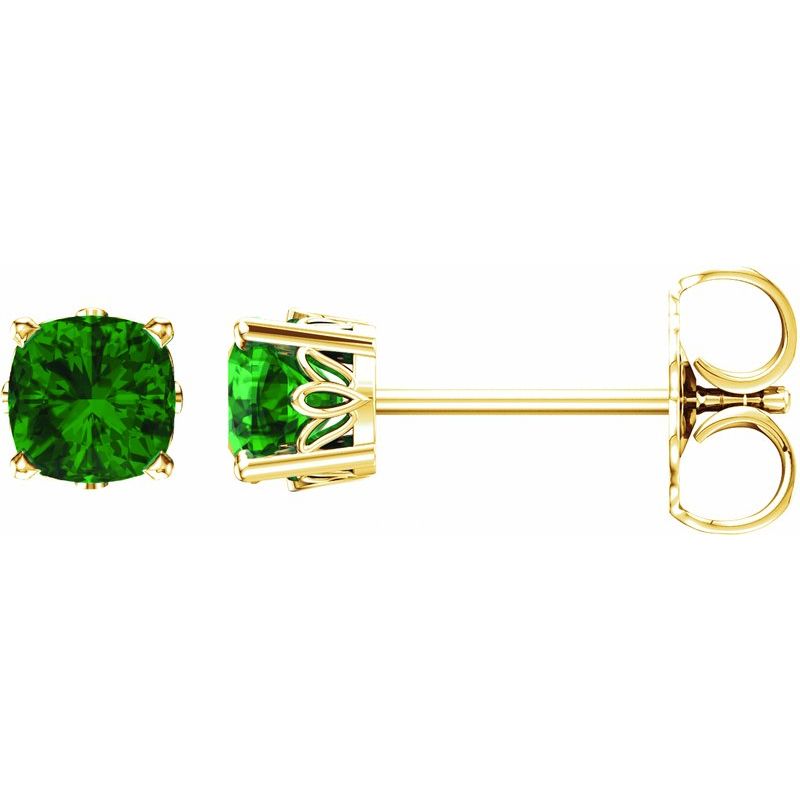 Solitaire Scroll Setting Stud Earrings No. 4