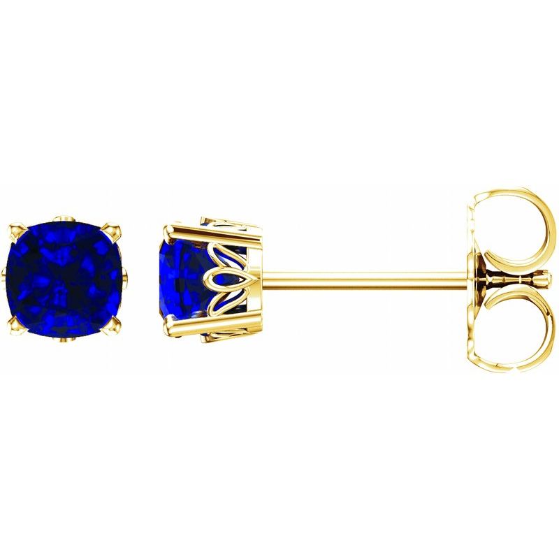 Solitaire Scroll Setting Stud Earrings No. 4