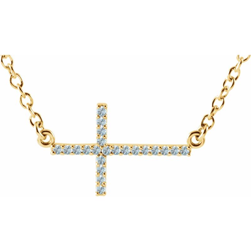 Sideways Cross Necklace or Center — 16-18″