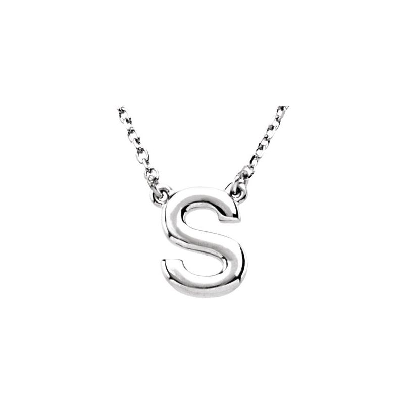 Block Initial 16″ Necklace