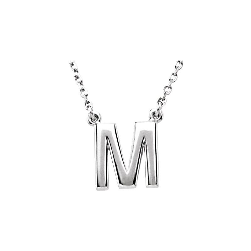 Block Initial 16″ Necklace