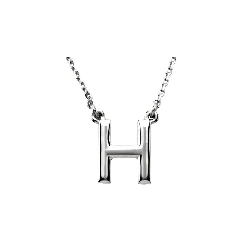 Block Initial 16″ Necklace