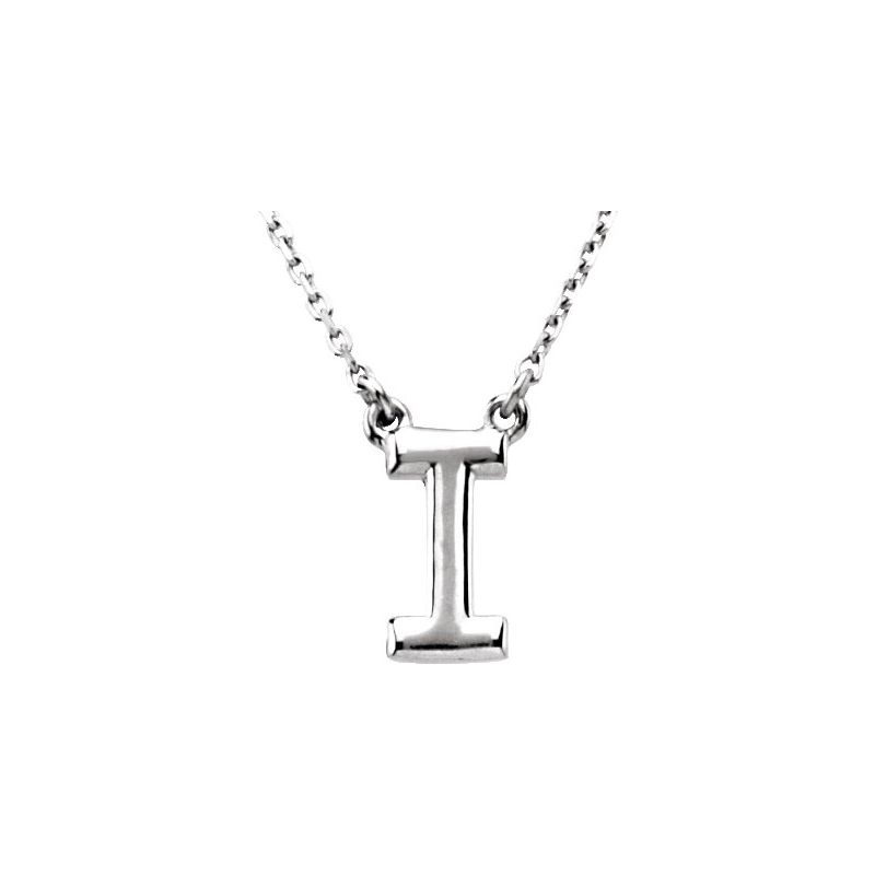 Block Initial 16″ Necklace