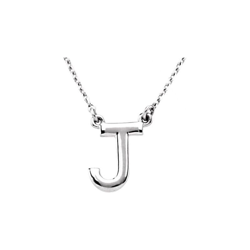 Block Initial 16″ Necklace