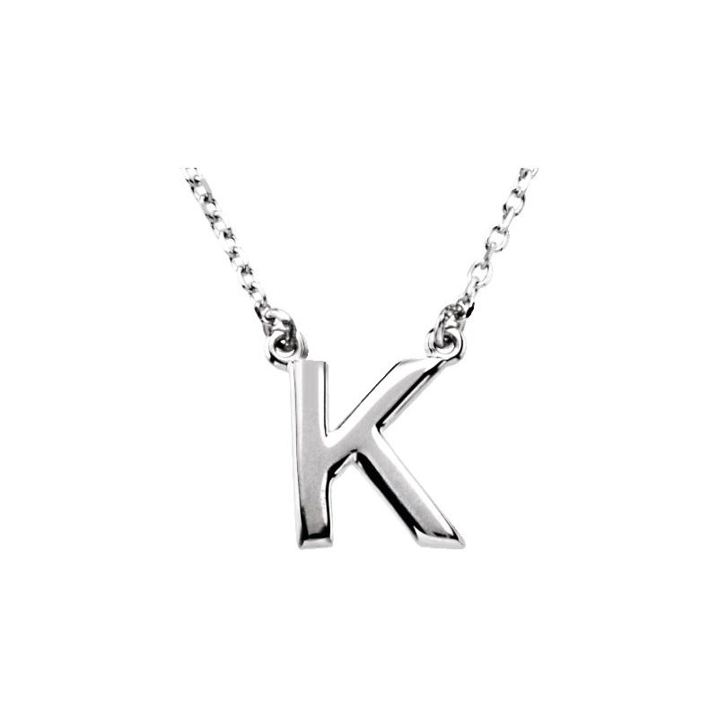 Block Initial 16″ Necklace