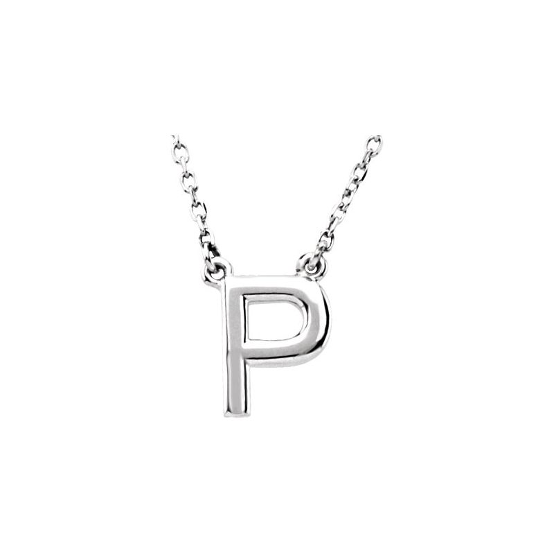 Block Initial 16″ Necklace