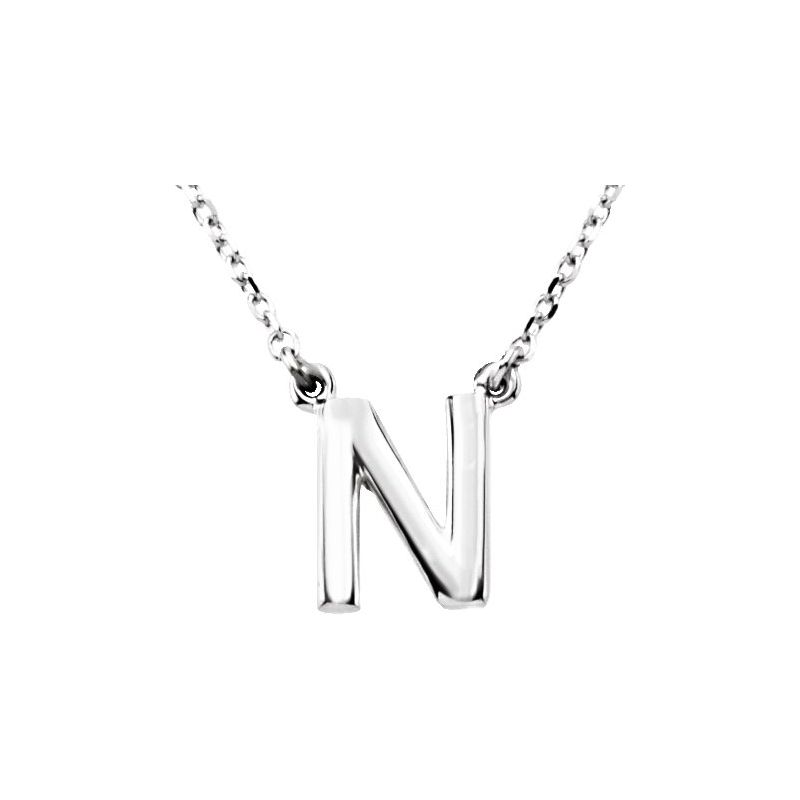 Block Initial 16″ Necklace