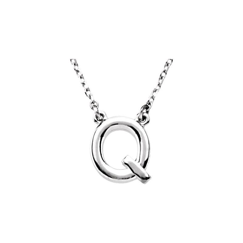 Block Initial 16″ Necklace