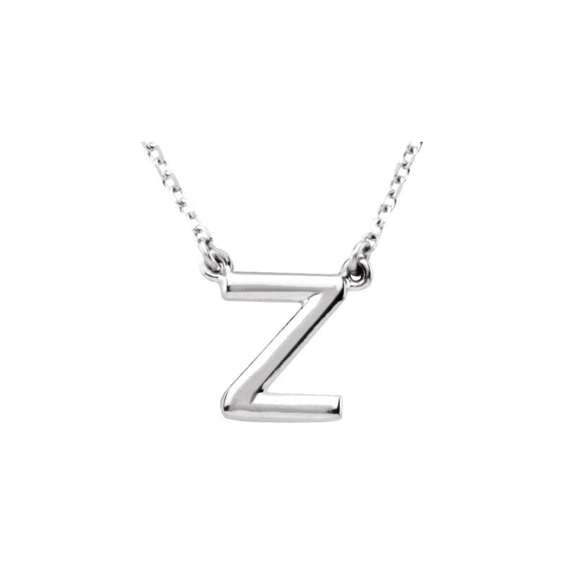 Block Initial 16″ Necklace